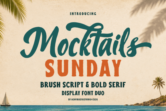 Mocktails Sunday Font: Sunny Type for Summer Crafts