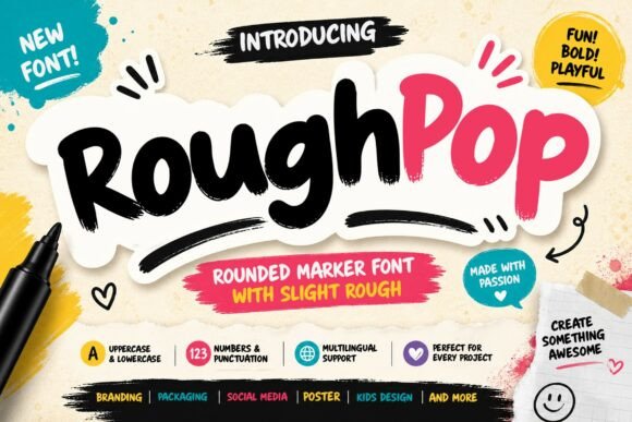 Rough Pop Marker Font Review for Campaign Design